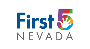 This is the official First 5 Nevada logo. It has the number 5 in rainbow colors with a hand print in the middle.