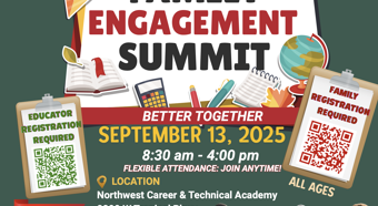 2025 Family Engagement Summit flyer- September 13th, 2025 Event is Free. 